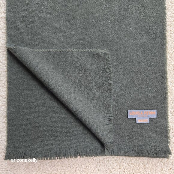 DARK GREEN Cashmere Scarf Louisa Pernini - Picture 8 of 9